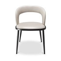 Chaise de salle à manger de luxe pour usage domestique, en cuir véritable italien, style design moderne et minimaliste avec dossier, européenne et