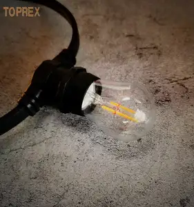 נורת LED בסיס TOPREX דקור E14 באיכות הטובה ביותר 3500K 2700K 4W 2W זכוכית שקופה עם S14 אדיסון נימה CE AC Cri 95 220V קלט