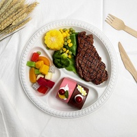 Assiettes jetables biodégradables pour restaurant, 10 pouces, 3 compartiments, en vente