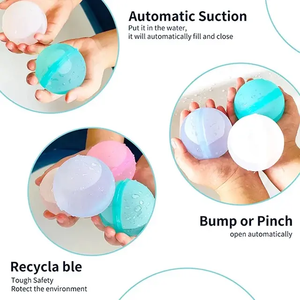 Gran oferta 2022, bolas de bomba de agua de lucha de silicona coloridas de verano a la venta y Bola de agua, <span class=keywords><strong>Paintball</strong></span> para niños, Bola de agua reutilizable - Product Image 6