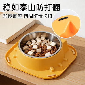 Daoge Pet Bowl Stainless Steel Inner Liner Anti Tipping Large Capacity For <b>Cats</b> - Product Image 3
