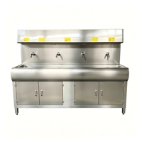 Évier de lavage des mains multi-stations en acier inoxydable à induction sans contact pour atelier pharmaceutique et salle blanche