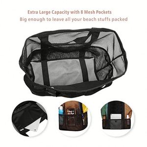 Sac de plage en maille respirante, sac à bandoulière grande capacité, sac à main pour les vacances d'été, la piscine, la salle de sport, le shopping - Product Image 3