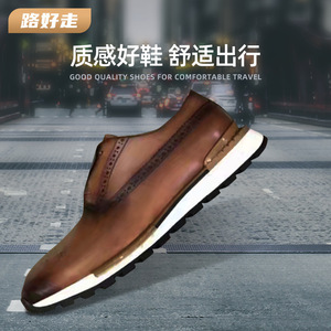 Zapatos Oxford de Vestir para Hombre, de Cuero Genuino, con Punta en Pico, con Cordones, Transpirables, para Primavera, Estilo Formal para Oficina, Color Sólido, Suela de Goma - Product Image 5