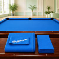 Kit de re-revêtement de billard en feutre bleu lisse pour tournoi avec 6 bandes prédécoupées à bords droits