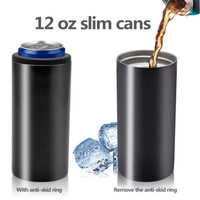 Enfriador de Latas Delgado de Doble Pared de Acero Inoxidable 304 de 12 oz con Logotipo Personalizado para Mantener las Latas Frías