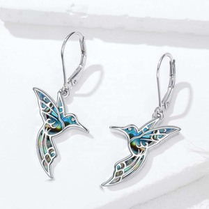 Anting-anting <span class=keywords><strong>Perak</strong></span> Sterling 925 Motif Celtic Crescent Phoenix dengan Cangkang Abalone, Perhiasan Nirvana Phoenix untuk Wanita - Product Image 5