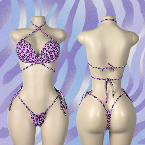W.E. Tenue de danse de salon à imprimé léopard pour femmes - Tenue de pole dance sexy en spandex/nylon - Product Image 2