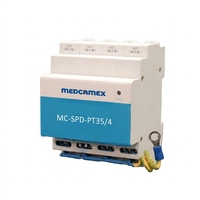 Dispositif de protection contre les surtensions (SPD) Medcamex MC-SPD-PT35-4 48V DIN-Rail T1+T2, matériau PBT, 1 alimentation, 4 ports réseau, 10KA, usage industriel