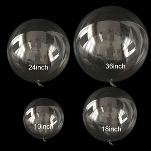 10インチ18インチ24インチ36インチヘリウムクリアバブルバルーン広口ボボバルーン結婚式の誕生日用品の詰め物ギフト - Product Image 1