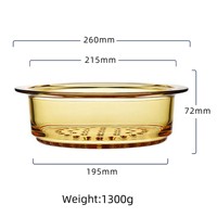 Casserole en verre-céramique avec couvercle, pot à vapeur en verre-céramique transparent ambré, compatible avec les plaques de cuisson et les micro-ondes, pour Corning Pot