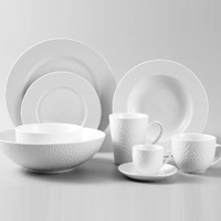 Assiette Porcelaine Blanche Sets de Dîner Homeware Céramique Traiteur Plats de Service Ensembles de Vaisselle Assiettes de Luxe pour Restaurant