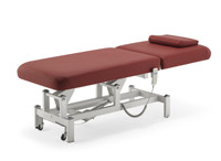 Table de massage électrique avec télécommande, en cuir PU bordeaux, réglable en hauteur, pour spa, salon, clinique