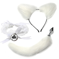 SM Sexy Queue de Renard Plug Anal Bandeaux Oreilles de Chat Collier Clochette en Dentelle Pince à Tétons Jeu de Rôle Bondage Ensemble Catgirl