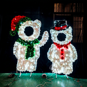 ไฟตกแต่งรูปกรอบรูปมนุษย์หิมะ LED สำหรับภายนอกอาคาร เหมาะสำหรับโซนถ่ายรูปคริสต์มาสเชิงพาณิชย์ - Product Image 1