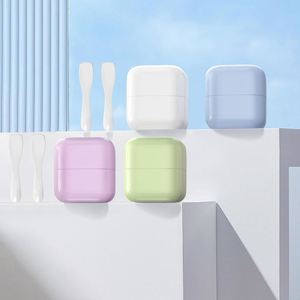 Pot carré double couche en PP 20g 30g 50g 100g, pots cosmétiques vides en plastique PP de forme carrée blanc, noir, bleu avec couvercles - Product Image 4