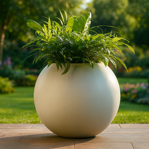 Grand pot de fleurs décoratif en fibre de verre, écologique, durable, pour plantes d'extérieur et d'intérieur, décoration de jardin - Product Image 1