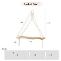 Étagères suspendues, décoration murale bohème, étagères flottantes en bois pour chambre à coucher, salle de bain, salon, chambre d'enfant, dortoir