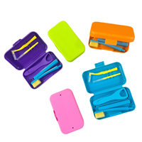 Boîte de rangement invisible pour prothèses dentaires en plastique, plateau dentaire rond en silicone, organisateur d'équipement dentaire dissimulé