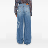 Taille moyenne Crochet broderie été droite décontracté Sexy Vintage lavage respirant régulier ample Denim pantalon femmes