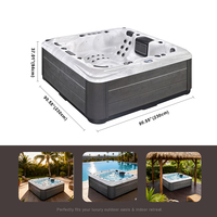 Spa de loisirs extérieur pour 5 personnes, bain à remous spacieux avec jets hydromassants, panneau Balboa et éclairage LED sous-marin