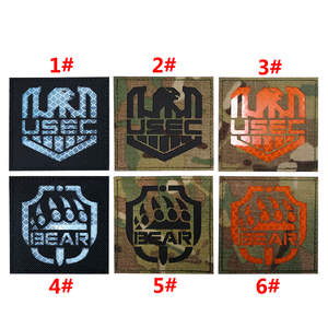 Taglio Laser colori riflettenti <span class=keywords><strong>Black</strong></span> IR Animal tattico USEC aquila e zampa di orso Patch cucito-on Bag Hat giacche abiti - Product Image 2