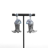 Boucles d'oreilles pendantes personnalisées en alliage avec strass, style bohème punk western, pour femmes, bijoux Comiya Fashion.