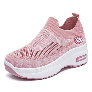 Zapatos Deportivos para <span class=keywords><strong>Mujer</strong></span> al por Mayor, Tallas 38-42, Personalizados, Parte Superior <span class=keywords><strong>de</strong></span> Tejido <span class=keywords><strong>de</strong></span> Punto, Sin Cordones, Transpirables, para Caminar - Product Image 2