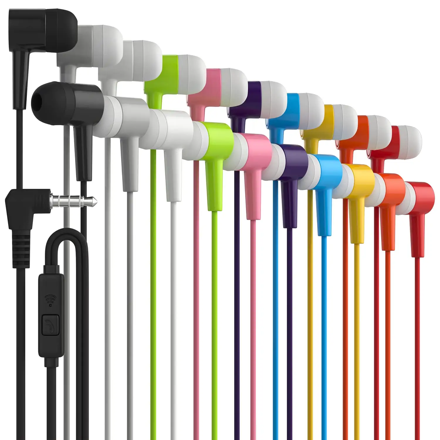 Auriculares Jack de 3,5mm Auriculares intrauditivos coloridos de 1,2 m con micrófono Aislamiento de ruido con cable para accesorios móviles