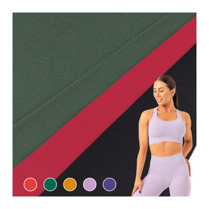 Tela <span class=keywords><strong>de</strong></span> Punto Acanalado 2X2 Elástica <span class=keywords><strong>de</strong></span> Color Personalizado, Tela Acanalada <span class=keywords><strong>de</strong></span> Algodón Suave al Tacto para Prendas - Product Image 1