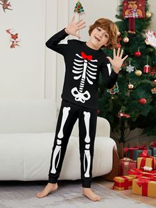 주식 있음 새로운 긴 소매 할로윈 가족 잠옷 세트 가족 할로윈 Pjs 매칭 - Product Image 3