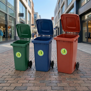 <span class=keywords><strong>Contenedor</strong></span> de <span class=keywords><strong>Basura</strong></span> Industrial <span class=keywords><strong>con</strong></span> <span class=keywords><strong>Ruedas</strong></span>, de Plástico, Color Verde Azulado, para Exteriores, de Gran Capacidad, Marca Preface OEM - Product Image 1