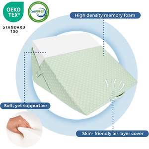 SUREWALHOME <span class=keywords><strong>Oreiller</strong></span> en forme de triangle surélevé <span class=keywords><strong>pour</strong></span> dormir, coussin en coin pliable réglable <span class=keywords><strong>pour</strong></span> l'<span class=keywords><strong>apnée</strong></span> <span class=keywords><strong>du</strong></span> <span class=keywords><strong>sommeil</strong></span> et après la chirurgie - Product Image 4