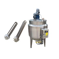 Réservoir de mélange en acier inoxydable 304 à double couche de 200 L, réservoir de cuisson fermé, mélangeur de lait de soja, réservoir de dosage avec chauffage