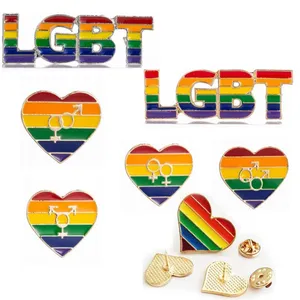 Wholesale gay lgbt les love heart metal kunshan lapel pin manufacturer