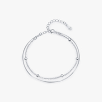 Mode serpent chaîne Bracelet 925 en argent Sterling Simple perles lien chaîne Bracelet pour femmes bijoux fins accessoires