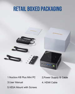 Máy tính chơi game mini GMKtec K8 Plus AMD R7 8845HS 8 nhân 16 luồng, RAM 32GB DDR5, SSD 1TB, máy tính để bàn chơi game - Product Image 6