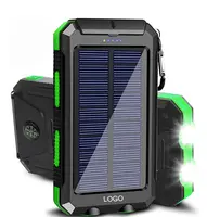 Carregador portátil de celular 10000mah, banco de energia solar à prova d'água, 30000mah, 20000mah