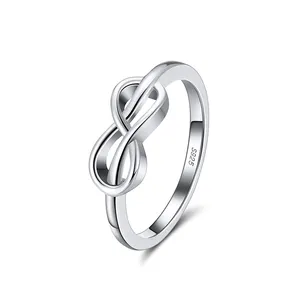 RINNTIN SR239 New Arrival Real 925 Sterling Silver Jewelry Wholesale Wedding Ring for women Rhodium Plated band