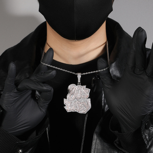 Kalung huruf liontin bayi 80, perhiasan trendi kalung pria wanita berlapis emas 18K liontin dua nada warna - Product Image 4