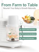 Pembuat Makanan Bayi Elektrik Baphiya, Pengukus Blender 300W, Bahan Stainless Steel, Garansi 1 Tahun untuk Sayuran Buatan Sendiri