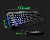 Filaire RGB Rétro-Éclairé Clavier de Jeu et Souris, Souris De Jeu Pad,Gaming Headset Combo Tout en 1 PC Gamer Faisceau pour PC