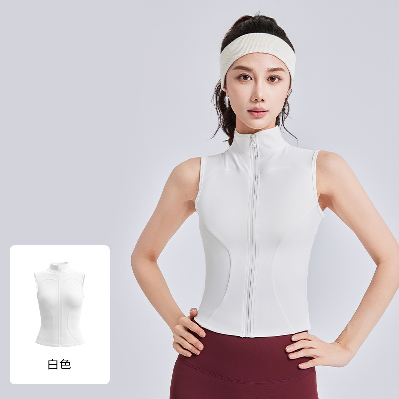 Sport Jogging Wear Womens Sleeveless Fitness Jacket Spandex Stretch Slim Sports Top Breathable Seamless for Yoga Running