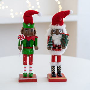 LS-549 Figurine de roi casse-noisette en bois de Noël, Elfe Vert, 27 cm, Ornement de Noël - Product Image 2