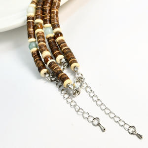 Collar bohemio de cuentas de concha de Coco para hombre, gargantilla de playa ajustable con cuentas de ojo de tigre para fiesta, surfista hawaiano - Product Image 5