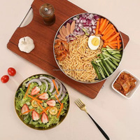 Bol mélangeur à salade en acier inoxydable durable, grande capacité, pour servir les aliments, les fruits, le naengmyeon coréen, la soupe et le riz