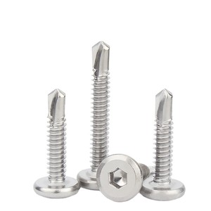 สกรูหัวหกเหลี่ยมแบบเจาะเอง Jin Chao 410 สแตนเลสสตีล หัวแบน M5 M6 สำหรับราวกันตก - Product Image 3