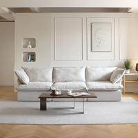 Ensemble de canapés modulaires en lin beige moderne VOXHOME, canapé confortable multiplace en tissu pour salon, meubles de maison