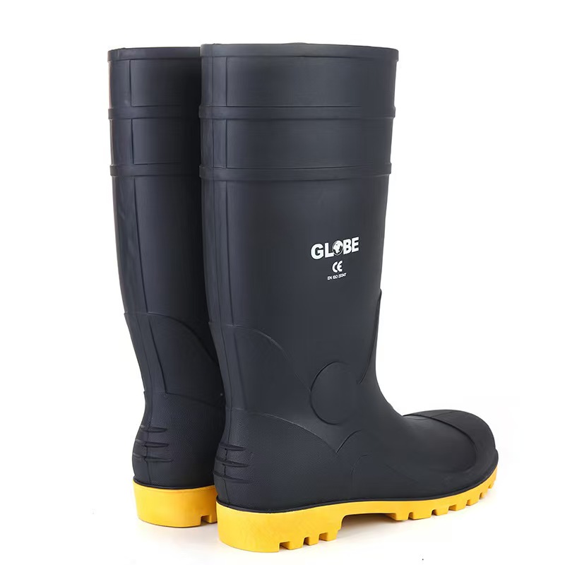 S5 Anti Smashing Steel Toecap Steel Plate PVC Yellow Outsole Safety Boot Oil Resistant Acid and Alkali Resistant Rain Boot