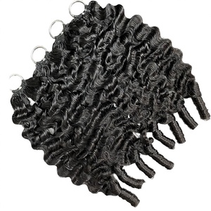 Cheveux humains 100% naturels, bouclés birmans, en vrac pour tressage au crochet, réutilisables, noir naturel, boucles crépues birmans, plumes de cheveux pour tressage au crochet - Product Image 1